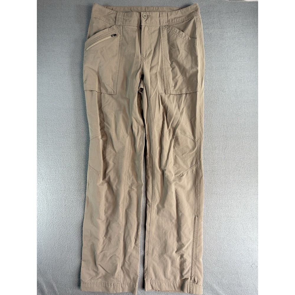 REI Pants Womens 12 Tall Beige Twill Chino Relaxed Straight UPF 50+ Hiking